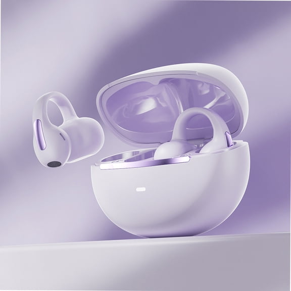 AuroraX Bone Conduction Earbuds,True Wireless Bluetooth Active Noise Cancelling Headphones with Double Mic,Travel Comfort Fit Stereo Sound Headphones(Purple)