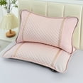 thumbnail image 1 of AuroraX Breathable Pillow Cases Silk 21x13 Inch Cooling Technology Pink Pillow Cover Zip Closure Cozy Softer Raised Dot Texture Improving Sleep, 1 of 6