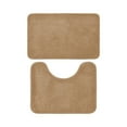 thumbnail image 1 of AuroraX Brown Bathroom Rugs Sets 2 Piece with Toilet Rugs U Shaped,Quick Drying 1 Large One Small Non Slip Machine Washable Bath Rugs for Bathroom Floor Set 2pcs Bathroom Mat, 1 of 6