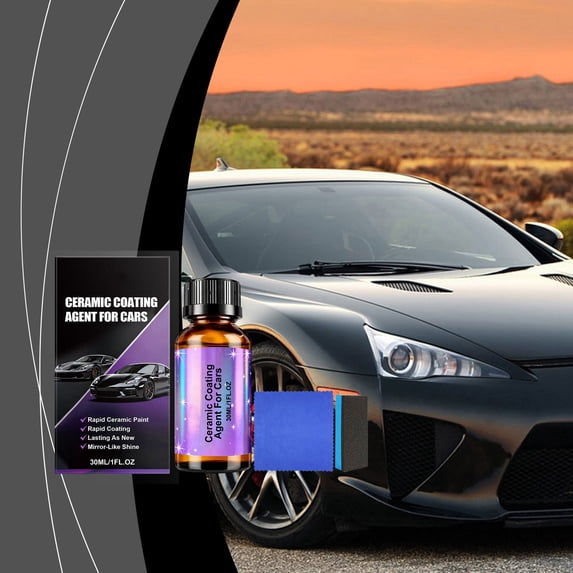 AuroraX Car Ceramic Coating Ceramic Paint Protection Easy to Apply High Gloss Finish with Microfiber Towel and Sponge Water Repellent Car Care Essentials