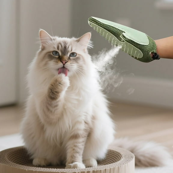 AuroraX Cat Electrostatic Pet Hair Remover Glove Dog Magic Brush Pet Hair Remover , 3 in 1 Washable Reusable Pet Hair Removal Tool , Siamese Cat Calico Cat Dog Gifts for Women