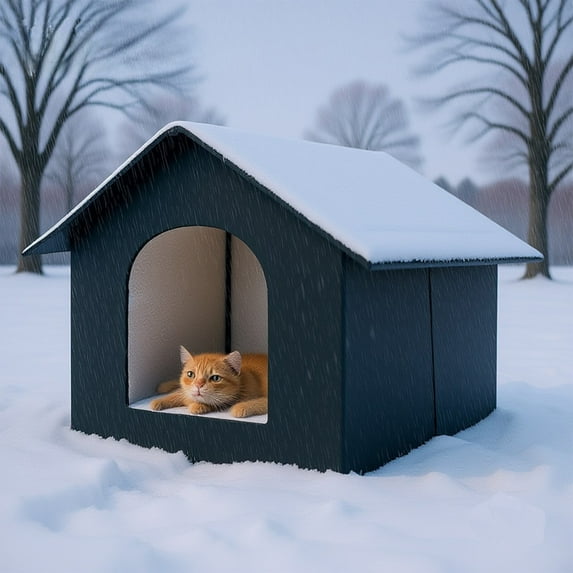 AuroraX Cave Cat Bed Covered Cute Self Warming Washable Cat Bed Cozy Warm Plush Soft Anti-Slip House for Indoor Cats Kittens and Small Dogs(Black)