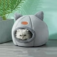 thumbnail image 1 of AuroraX Cave Cat Bed Covered Cute Washable Self Warming Pet Bed Warm Soft Cozy Insulated Plush Round Cat House Bed for Indoor Cats Kittens and Small Dogs(Gray), 1 of 6