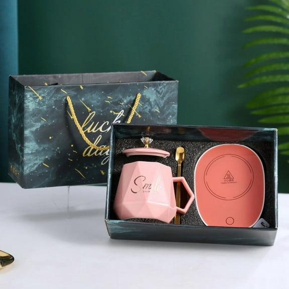 AuroraX Ceramic Coffee Mug with Lid and Spoon Set 12 Oz Minimalist Cute Travel Coffee Mug Set with Handle Dishwasher and Microwave Safe Novelty Funny Cup with Gift Box for Women Men Office Coworkers