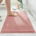thumbnail image 1 of AuroraX Chenille Bath Rug Mat Soft Non-Slip Backing Plush Pink Bathroom Rug Absorbent Modern 15x23 Inch, 1 of 7