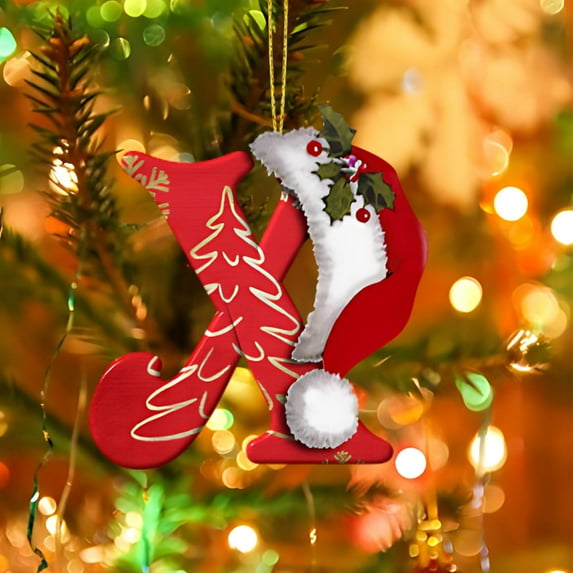 AuroraX Christmas Decoration Personalized Hanging Minimalist Acrylic Keepsake Ornaments Neutral DIY 3.1" 26 Letters for Christma Tree Decor