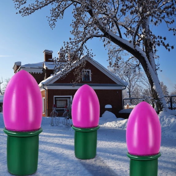 AuroraX Christmas Inflatables Outdoor Decorations Light Bulbs Funny Inflatable Yard Decor