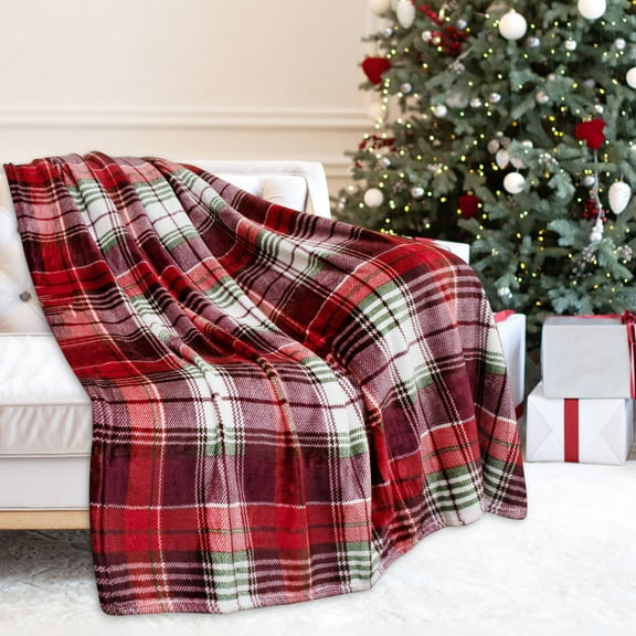AuroraX Christmas Knit Throw Blanket Cozy Cute Soft Flannel Blanket for Couch Sofa and Bed Breathable 51"x59" Washable Throw Gift for Girls,Women