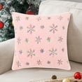 thumbnail image 1 of AuroraX Christmas Pillow Covers 18x18 Inch Decorative Fancy Pink Pillow Cases Plush Modern Outdoor Christmas Snowflakes Cushion Cases Couch,Sofa Couch Decor, 1 of 6