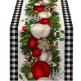 thumbnail image 1 of AuroraX Christmas Table Runner 72 Inches Long Classic Plaid Christmas Table Runner Xmas Traditional Merry Dining Winter Linen Table Runner Decor for Home Party, 1 of 4