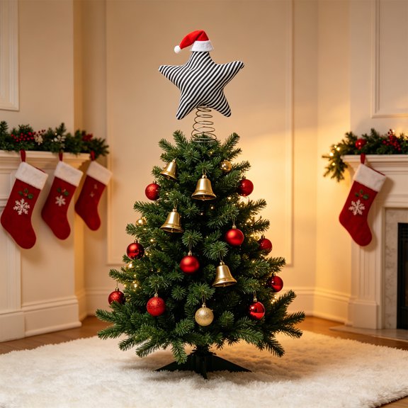AuroraX Christmas Tree Topper Star Light Three Dimensional Festive Star Ornament 3D Illuminated LED Christmas Tree Decoration for Home
