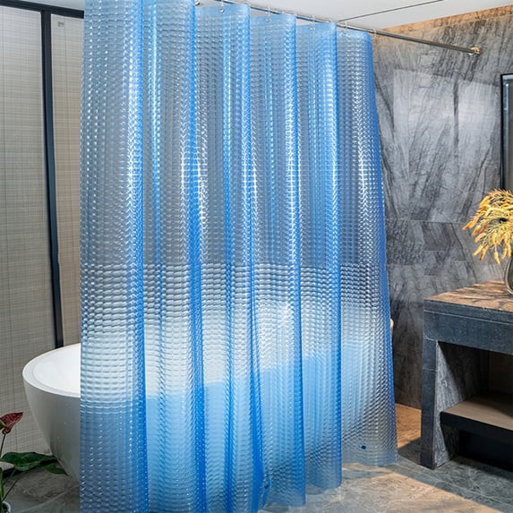 AuroraX Clear Shower Curtain Liner 72" x 72" Weighted Bottom with 3 Magnets Eva Solid Bath Curtain Liner Waterproof Mildew Resistant Blue Abstract Neutral Bathtub Cortinas for Bathroom Decor