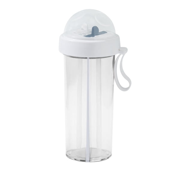 AuroraX Clear Water Bottles Running Water Bottles with Straw,Reusable Sport Plastic Small 24 oz Water Bottles,Tumbler White