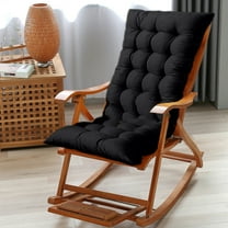 AuroraX Comfort Thickened Chaise Lounge & Recliner Cushion Black Soft Portable Office Folding Chair Cushion for Nap,Break 15"x39" Non-Slip Seat Pad for Office,Home Long Sitting