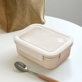 thumbnail image 1 of AuroraX Cooler Lunch Boxes for Men,Hard Plastic Inside Work Sturdy Snack Containers with Lids,Divided 3 Compartments Microwave Safe Square Ourdoor Camping Beige, 1 of 6