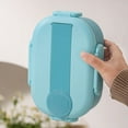 thumbnail image 1 of AuroraX Cooler Lunch Boxes for Men,Plastic Sturdy Blue Work Snack Containers with Lids,Hot and Cold Microwave Safe Square Divided 3 Compartments Ourdoor Camping, 1 of 4