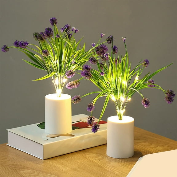 AuroraX Cordless Artificial Flower Bouquet Bedside Lamp Battery Operated Portable Table Lamp Led Modern Cute Mood Night Light for Bedroom Living Room Birthday Gifts for Home Decor
