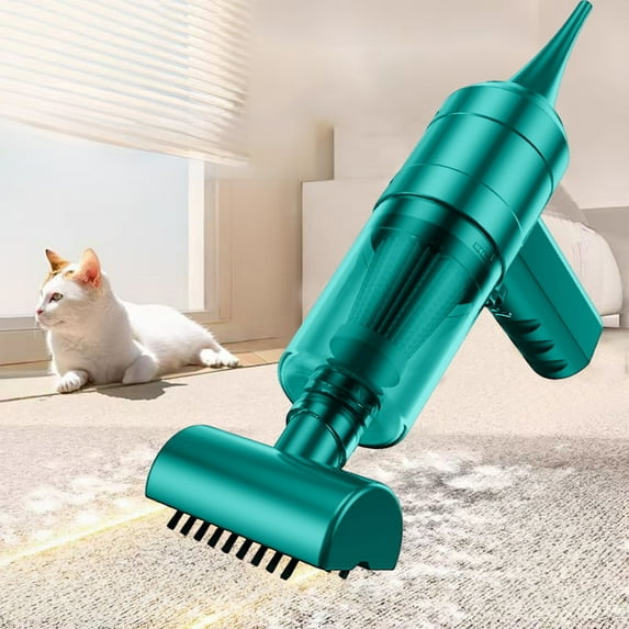 AuroraX Cordless Pet Hair Vacuum Small Rechargeable Household Pet Vacuum Cleaner for Pet Hair Hepa Filter Lightweight 2 Power Modes Portable Bagless Vac Gift for Home Car(Green)