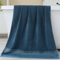 AuroraX Cotton Bath Towels Blue Pill Resistant Large Bath Towels Highly Absorbent Solid for Women,Men,Bathroom