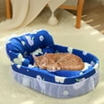 thumbnail image 1 of AuroraX Cozy Cat and Dog Bed Set Blue –3-Piece Warm Pet Nest with Soft Cushion and Decorative Lace Edge 23"x15", 1 of 6