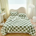 thumbnail image 1 of AuroraX Cream Bed Blanket Twin-Xl Size Cute Soft Checkerboard Fuzzy Fleece Throw Blankets Cozy Warm Lightweight Breathable Blankets for Bedroom Dorm Sofa All-Season,Green, 1 of 6