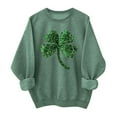 thumbnail image 1 of AuroraX Crew Neck Long Sleeve Tops for Women,Green Graphic Long Sleeve Oversized Sweatshirt for Women Holiday St.Patrick's Day Shamrock Cotton Pullover, 1 of 6