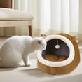 thumbnail image 1 of AuroraX Cute Cat Bed Cave Washable Covered Self Warming Pet Bed Anti-Slip Winter Soft Cozy Plush Round Cat House Bed for Indoor Cats Kittens and Small Dogs, 1 of 7