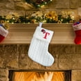 thumbnail image 1 of AuroraX Cute Christmas Stockings Personalized with Embroidered Initials Knit Plush Personalized Monogrammed Mini Christmas Stockings 7" Hanging Socks for Holiday Party Gifts Decor(White), 1 of 6