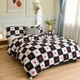 thumbnail image 1 of AuroraX Cute Duvet Cover Only Full Size Cozy Soft Checkered Heart Chic Brushed Microfiber Percale Bedding Durable Breathable Lightweight Skin-Friendly Black Comforter Cove for Dorm Bedroom All-Season, 1 of 6