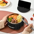 thumbnail image 1 of AuroraX Cute Insulated Lunch Box Containers 35 oz Portable Freezable Stainless Steel Lunch Box for Women,Men Black BPA-Free Microwave Safe Ramen Bowl with Phone Stand Lid for School Travel Office, 1 of 6