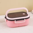 thumbnail image 1 of AuroraX Cute Lunch Box Containers 35 oz Freezable Portable 3 Compartments Plastic Bento Lunch Box for Women,Pink Microwave Safe BPA-Free Storage Boxes with Handle for Work School Office, 1 of 6