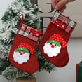 thumbnail image 1 of AuroraX Cute Stylish Christmas Stockings Traditional Mini Christmas Stockings with 3d Santa Snowman and Reindeer 6" Plush Candy Stocking Bag for Family Christmas Decor(Red), 1 of 6