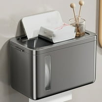 AuroraX Cute Tissue Box Cover Contemporary Rectangle Gray Facial Tissue Box Holder with Storage Shelf Wall Hanging Solid Napkin Dispenser for Bathroom,Toilet