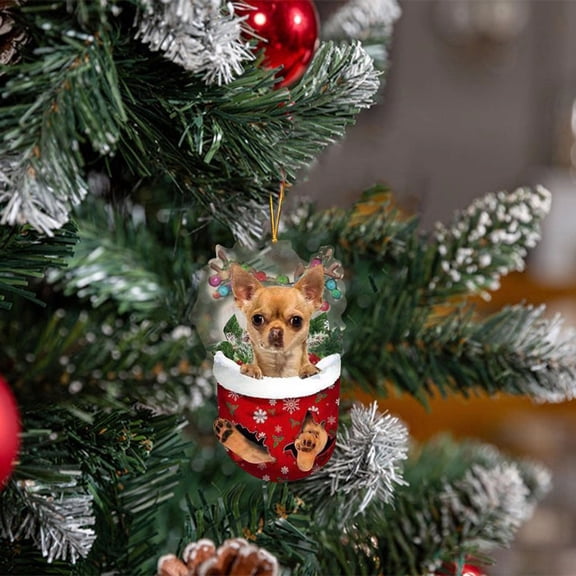 AuroraX Cute and Fun Dog Christmas Stocking Ornament for Christmas Tree Decoration(3"X2") Stockings