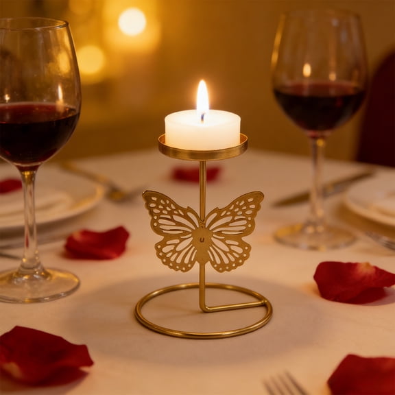 AuroraX Decorations Pillar Candle Holder,Gold Decorative Candle Stick Holder,Home Dining Room Table Centerpiece Decor