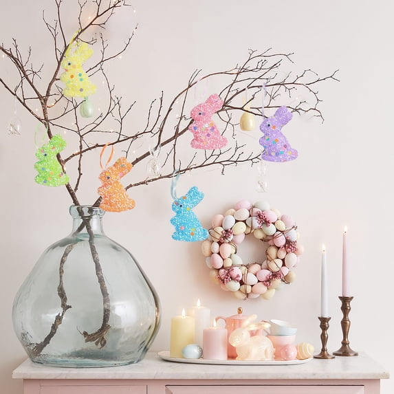 AuroraX Decorative Bunny for Easter Tree,Basket Stuffers Hanging ornaments Decorative Bunny for Easter Tree,Basket Stuffers Spring Decor for Indoor & Outdoor Party