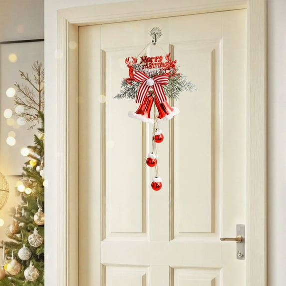 AuroraX Decorative Christmas Decoration Hanging Plastic Art Deco Keepsake Ornaments Metallic Bell for Door,Tree Decoration,Party Decor