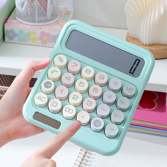 AuroraX Desktop Calculator Large Solar 4 Function Calculator,12 Digit Large Mechanical Buttons Math Calculator Office Home Teacher Supplies