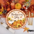 thumbnail image 1 of AuroraX Disposable Thanksgiving Paper Plates 9 Inch Compostable Fall Dinner Plates 24 Pcs Eco-Friendly Microwave-Safe Pumpkin Party, 1 of 6