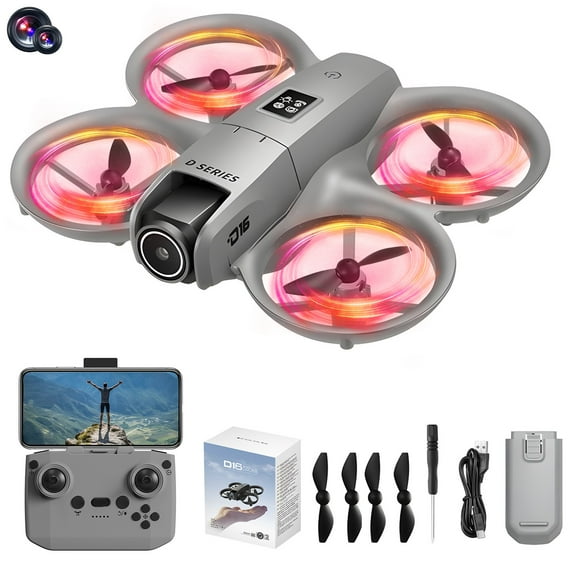 AuroraX Drone with Dual Camera 1080p Fpv Hover Drones with 3d Flips One Key Take Off/Land 3 Speed Modes Foldable Quadcopter Toy Gift for Adults and Boys Girls