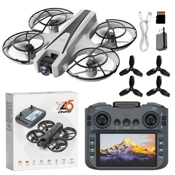 AuroraX Drone with Screen Built Into The Controller and Camera Fpv 1080p Hover Drones with One Key Take Off/Land 3 Speed Modes 3d Flips Quadcopter Toy Gift for Adults and Boys Girls