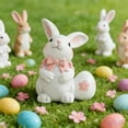 thumbnail image 1 of AuroraX Easter Bunny Resin Bunny Figurine Hand-Painted Rabbit Statue Decorative Tabletop Accent for Spring Home and Office Shelf, 1 of 6