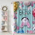 thumbnail image 1 of AuroraX Easter Bunny Stall Shower Curtain Sets 48" x 72" Cute Spring Fabric Egg Floral Bath Curtain with Hooks Mildew Resistant Vintage Abstract Neutral Bathtub Cortinas for Bathroom Decor, 1 of 6