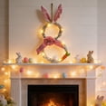 thumbnail image 1 of AuroraX Easter Wreath Bunny Wreath with LED Lights,Lights Up Lent Outdoor Decoration Pink, 1 of 6
