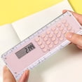 thumbnail image 1 of AuroraX Electric Desktop Calculator Simple Pink Basic Calculator,Portable 8 Digit Handheld 4 Function Calculator with 6 Inch Ruler Office Supplies, 1 of 6