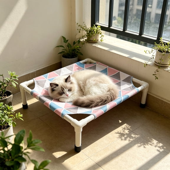 AuroraX Elevated Cooling Pet Cot Portable Travel Pet Cot Washable Foldable Lightweight Indoor/Outdoor Pet Travel Accessories
