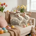 thumbnail image 1 of AuroraX Embroidered Easter Throw Pillow Covers 18x18 Inch Boho Spring Square Bunny Rabbits Sheep Duck Floral Decorative Pillow Covers Outdoor Cushion Case for Couch Sofa Patio, 1 of 6