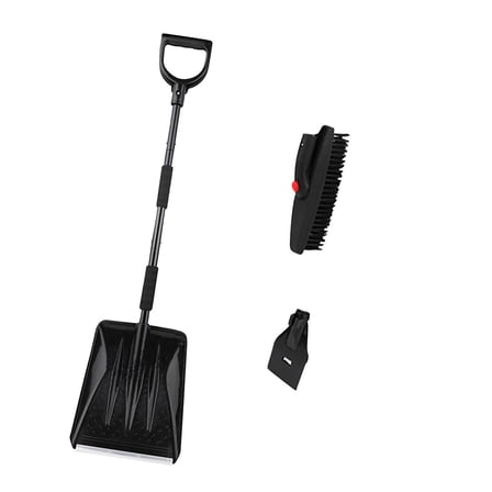 AuroraX Extendable Snow Shovel Removable 3-In-1 Car Snow Brush and Ice Scraper with D-Grip Handle,Supplies Cleaning Car