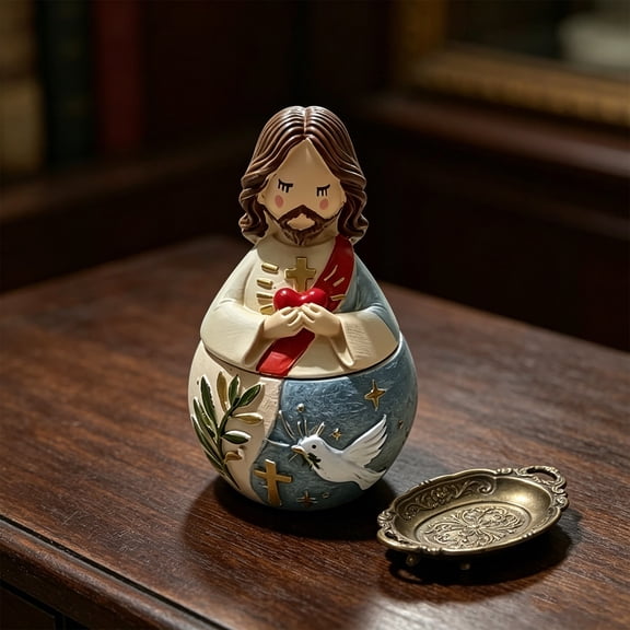 AuroraX Fairy Praying Resin Box Small Resin Shelf Decor Handpainted Vintage Collectible Desk Ornament Mini Angel Home Gift