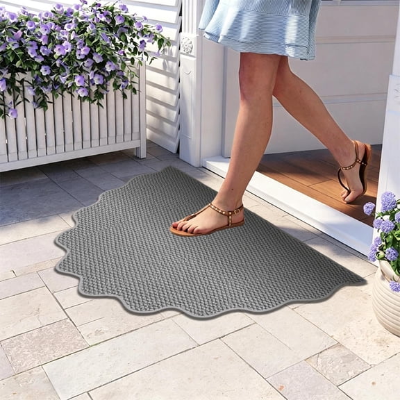 AuroraX Fall Door Mats for Outside Entry Heavy Duty Non Slip Gray Outdoor Welcome Mats for Front Door Home Entrance Rug Indoor